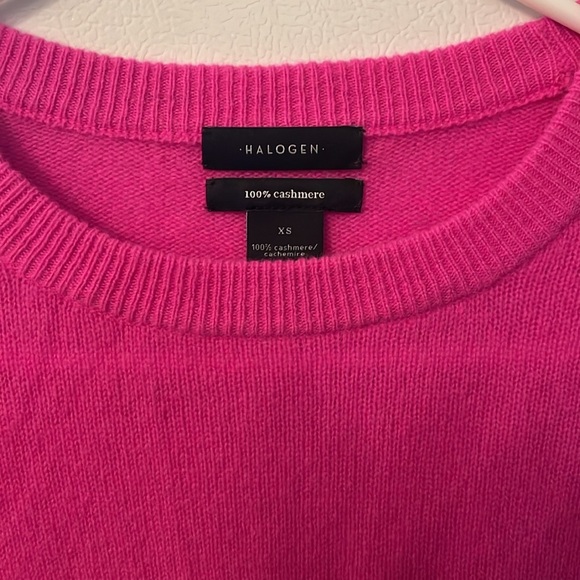 Nordstrom Halogen Women’s Pink 100% Cashmere Sweater Size XS Crewneck Luxury - Picture 2 of 5